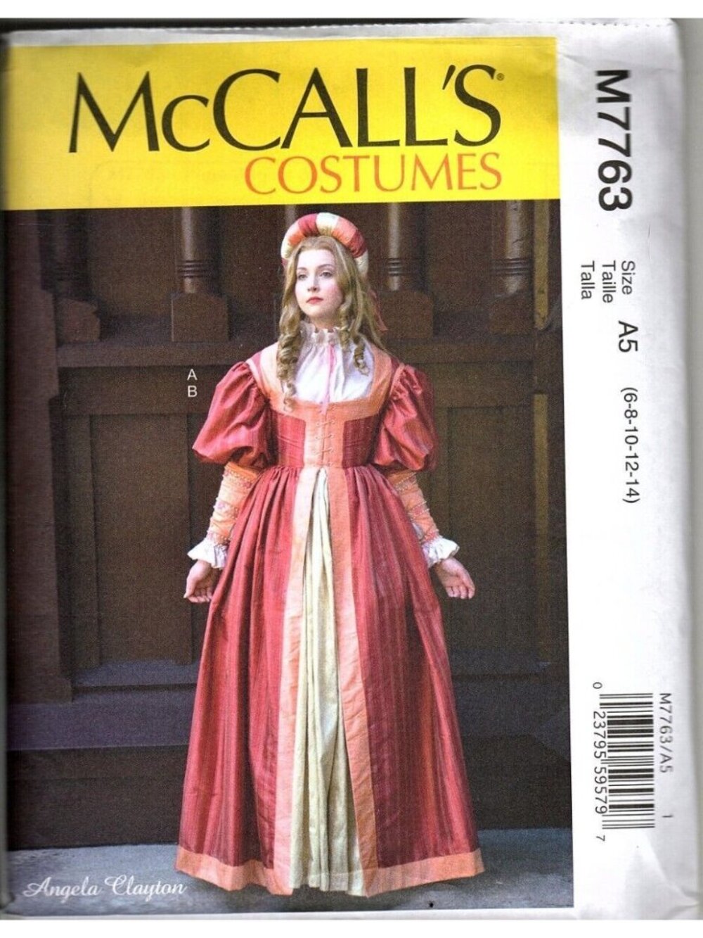 McCalls M7763 Misses 6 to 14 Historical Costume Renaissance Dress Pattern New